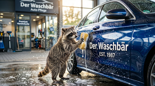 Der Waschbär – Premium Auto-Pflege Werkstatt mit professioneller Beleuchtung
